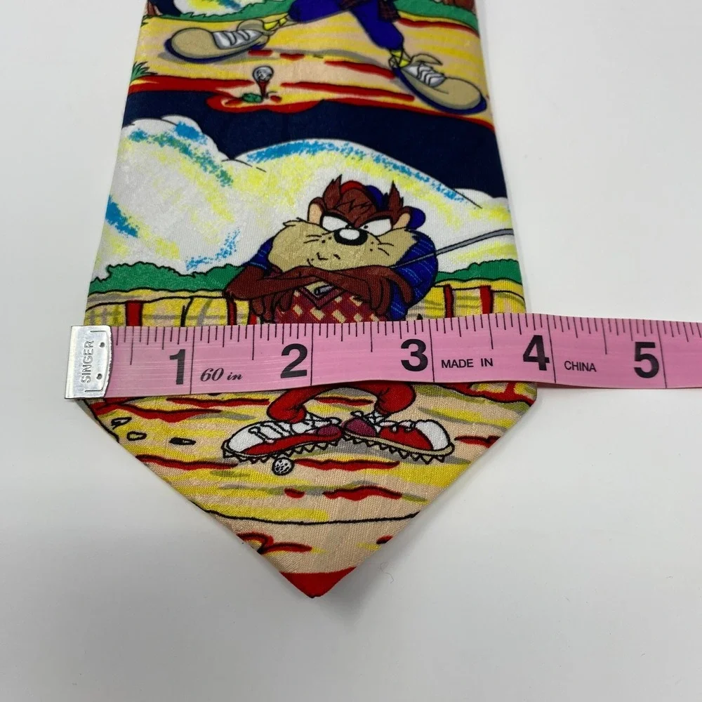 Vintage 1994 Looney Tunes Mania Tie‎ Men's Golf Necktie Tweety Taz Bugs Marvin